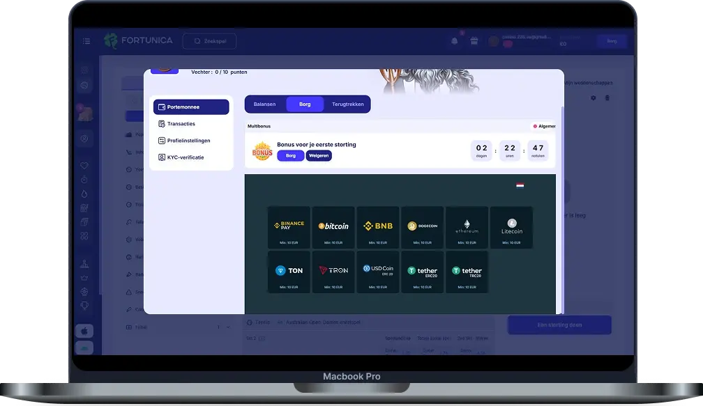 Fortunica Casino Stortingen en Opnames