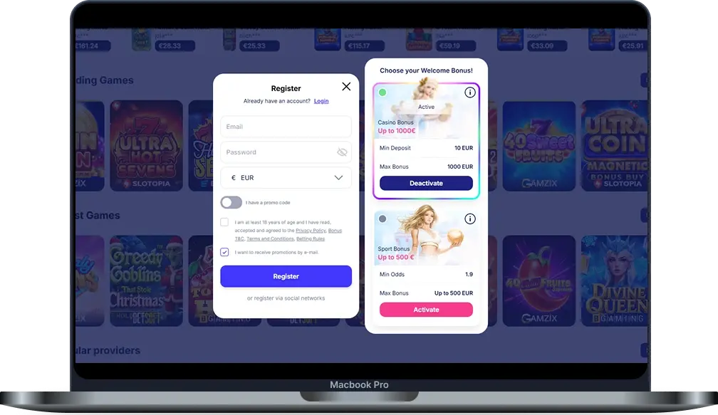 Fortunica Casino Registratie en Login