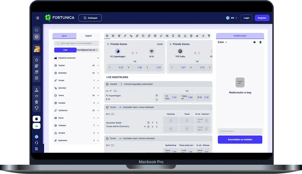 Fortunica Casino Sportweddenschappen